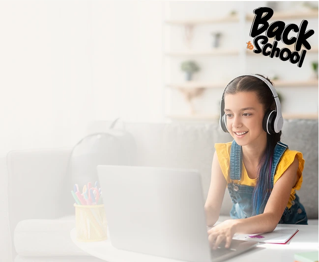 Student studying at home